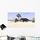 Triceratops Walking along Prehistoric Wall Decal Design 2