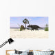 Triceratops Walking along Prehistoric Wall Decal Design 2