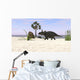 Triceratops Walking along Prehistoric Wall Decal Design 2