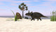 Triceratops Walking along Prehistoric Wall Decal Design 2