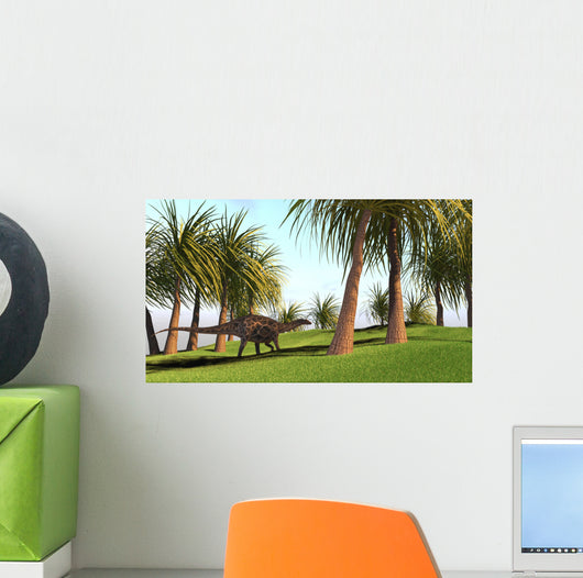 Dicraeosaurus Walking across Field Wall Decal Design 2
