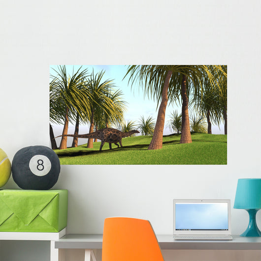 Dicraeosaurus Walking across Field Wall Decal Design 2