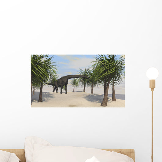 Large Brachiosaurus Grazing Trees Wall Decal Design 2