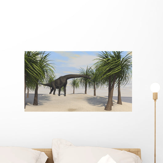 Large Brachiosaurus Grazing Trees Wall Decal Design 2