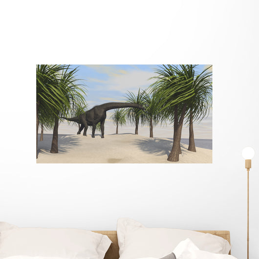 Large Brachiosaurus Grazing Trees Wall Decal Design 2