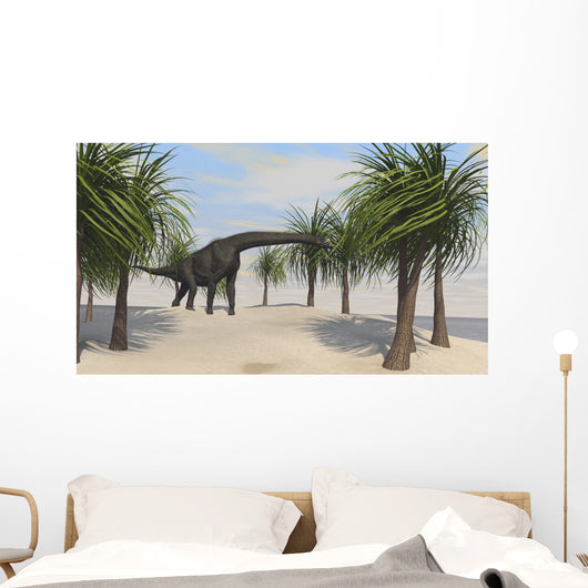 Large Brachiosaurus Grazing Trees Wall Decal Design 2