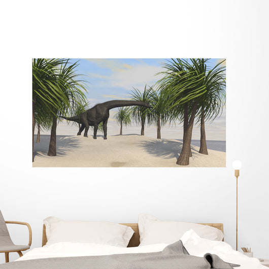 Large Brachiosaurus Grazing Trees Wall Decal Design 2