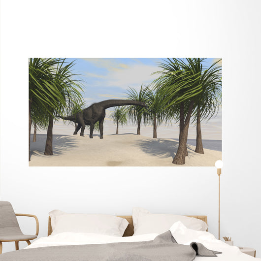 Large Brachiosaurus Grazing Trees Wall Decal Design 2