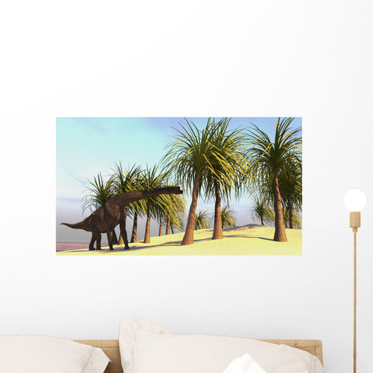 Large Brachiosaurus Grazing Wall Decal Design 4
