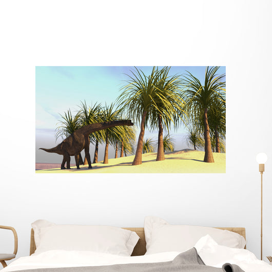 Large Brachiosaurus Grazing Wall Decal Design 4
