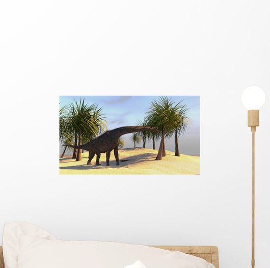 Large Brachiosaurus Grazing Wall Decal Design 3