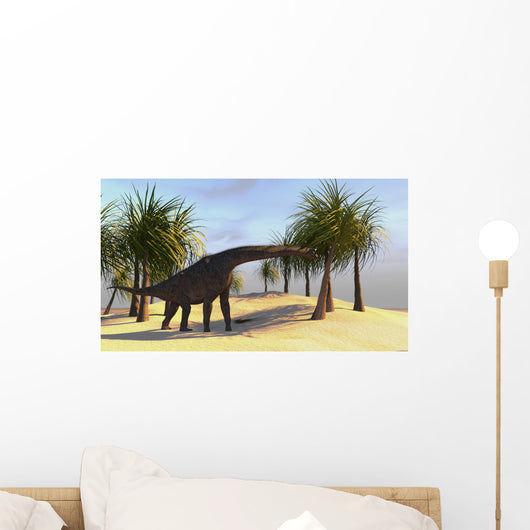 Large Brachiosaurus Grazing Wall Decal Design 3