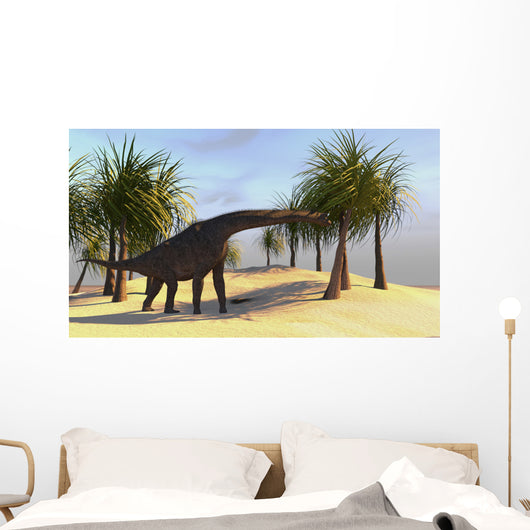 Large Brachiosaurus Grazing Wall Decal Design 3