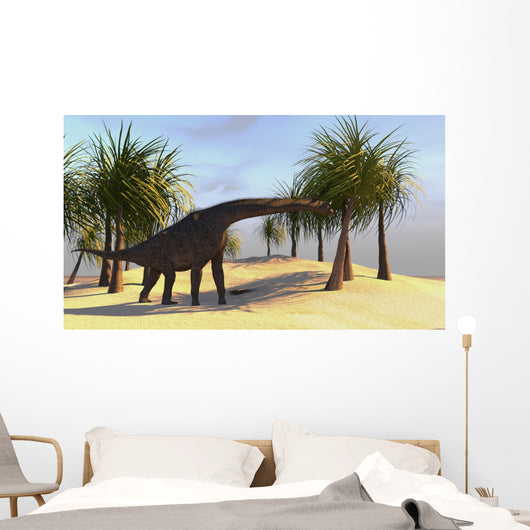 Large Brachiosaurus Grazing Wall Decal Design 3