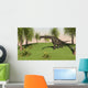 Large Brachiosaurus Grazing Grassy Wall Decal