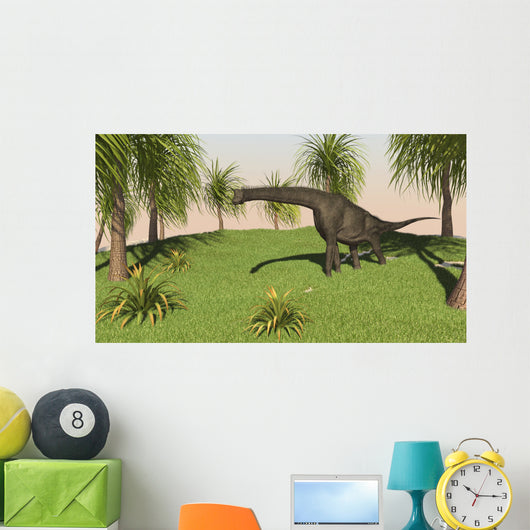 Large Brachiosaurus Grazing Grassy Wall Decal