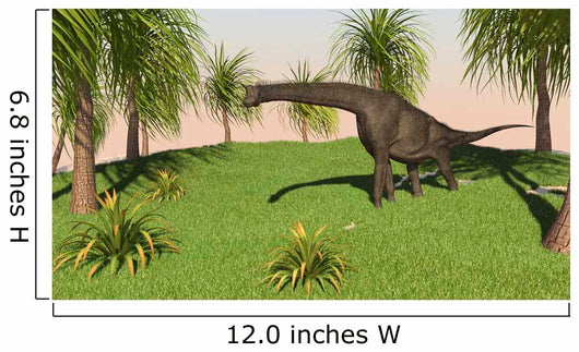 Large Brachiosaurus Grazing Grassy Wall Decal