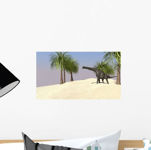 Large Brachiosaurus Tropical Environment Wall Decal Design 3