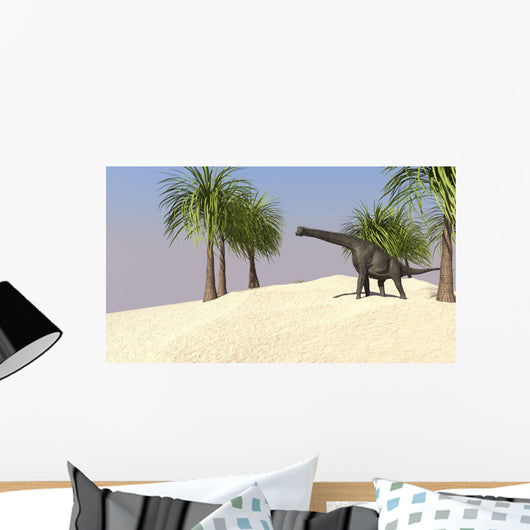 Large Brachiosaurus Tropical Environment Wall Decal Design 3