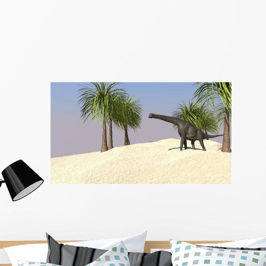 Large Brachiosaurus Tropical Environment Wall Decal Design 3