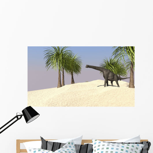 Large Brachiosaurus Tropical Environment Wall Decal Design 3