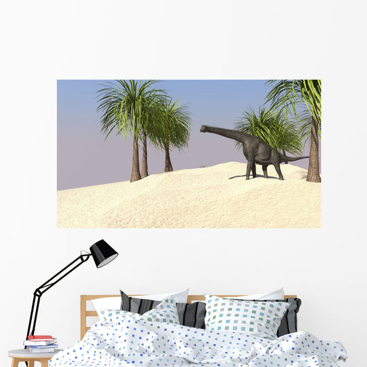 Large Brachiosaurus Tropical Environment Wall Decal Design 3