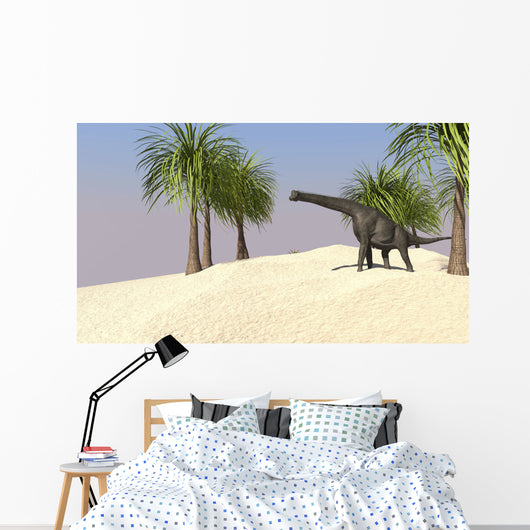 Large Brachiosaurus Tropical Environment Wall Decal Design 3