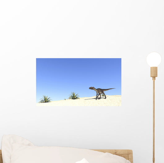 Utahraptor Desert Landscape Wall Decal Design 2