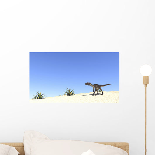 Utahraptor Desert Landscape Wall Decal Design 2
