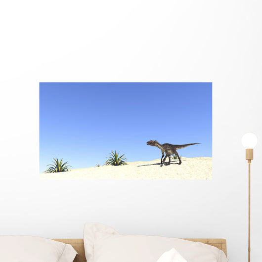 Utahraptor Desert Landscape Wall Decal Design 2