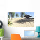 Triceratops Walking Tropical Environment Wall Decal Design 4