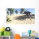 Triceratops Walking Tropical Environment Wall Decal Design 4