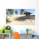 Triceratops Walking Tropical Environment Wall Decal Design 4