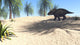 Triceratops Walking Tropical Environment Wall Decal Design 4