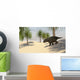 Triceratops Walking Tropical Environment Wall Decal Design 3