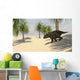 Triceratops Walking Tropical Environment Wall Decal Design 3
