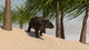 Triceratops Walking Tropical Environment Wall Decal Design 2