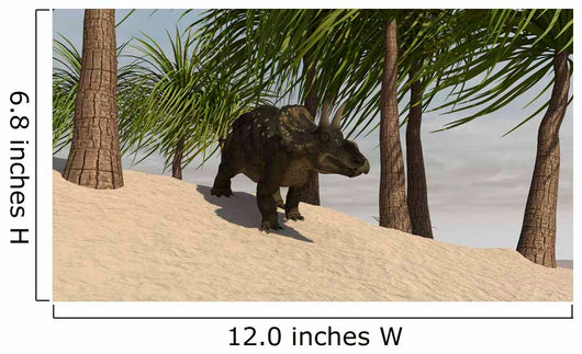 Triceratops Walking Tropical Environment Wall Decal Design 2