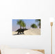 Triceratops Walking Tropical Environment Wall Decal Design 1