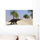 Triceratops Walking Tropical Environment Wall Decal Design 1