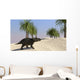 Triceratops Walking Tropical Environment Wall Decal Design 1