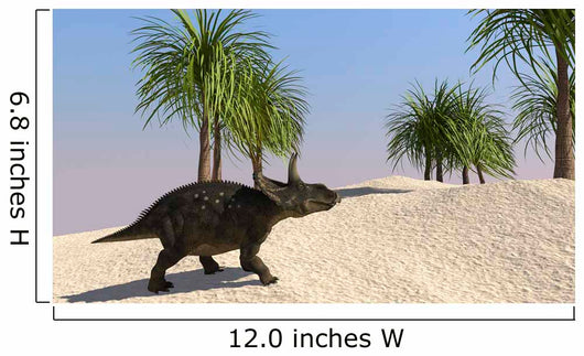 Triceratops Walking Tropical Environment Wall Decal Design 1