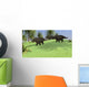 Three Triceratops Walking across Wall Decal