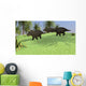 Three Triceratops Walking across Wall Decal