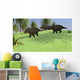 Three Triceratops Walking across Wall Decal