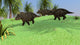 Three Triceratops Walking across Wall Decal