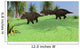 Three Triceratops Walking across Wall Decal