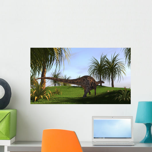 Dicraeosaurus Walking across Field Wall Decal Design 1