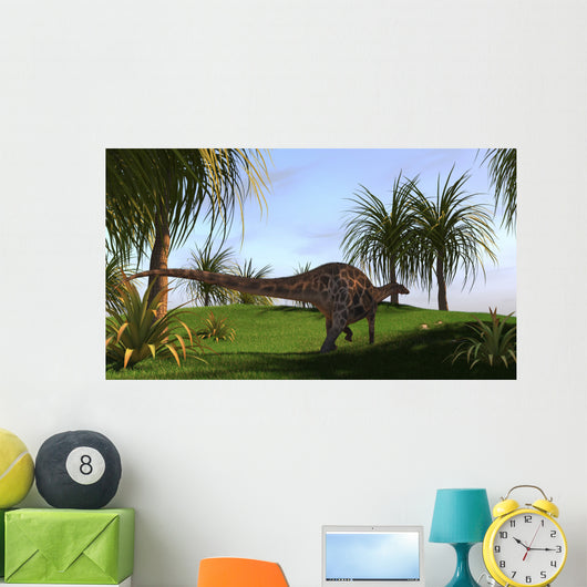Dicraeosaurus Walking across Field Wall Decal Design 1