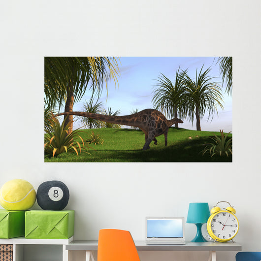 Dicraeosaurus Walking across Field Wall Decal Design 1